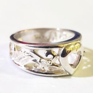 Silver Heart CZ Ring